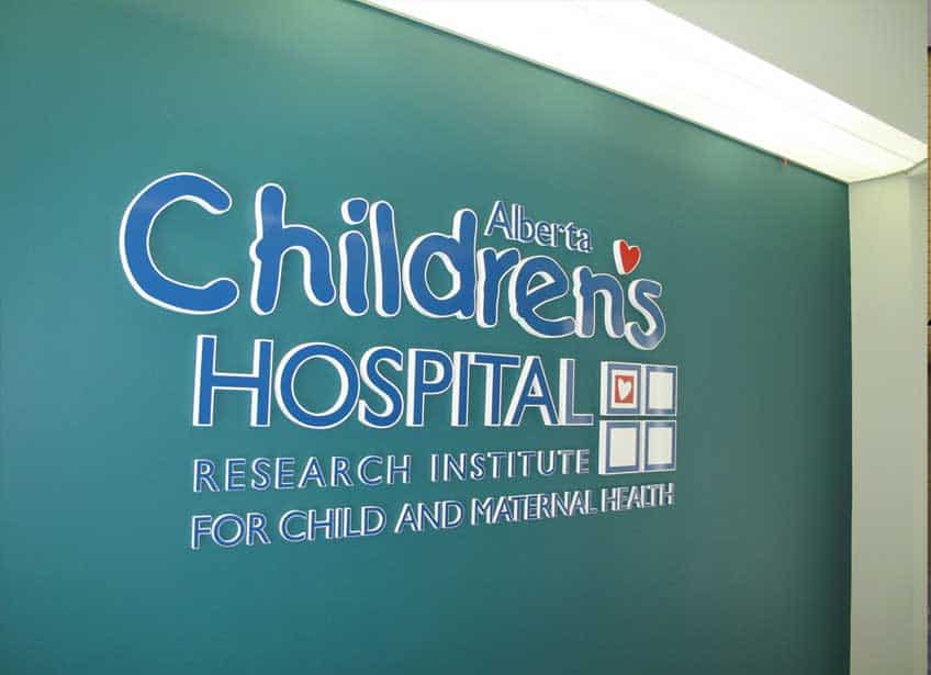 Alberta Children’s Hospital Research Institute dimensional sign