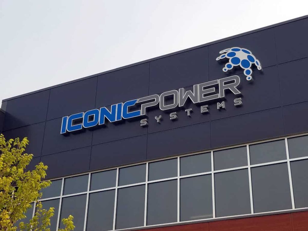 LED edge-lit letters for Iconic Power Systems, Calgary