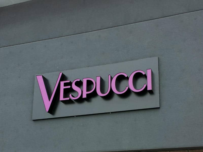 LED illuminated letters for Vespucci, Calgary