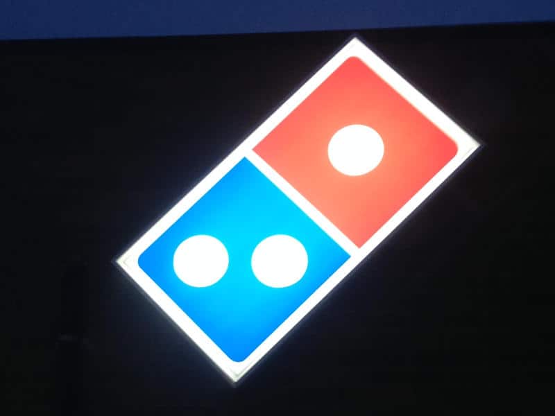 LED illuminated sign for Domino’s Pizza