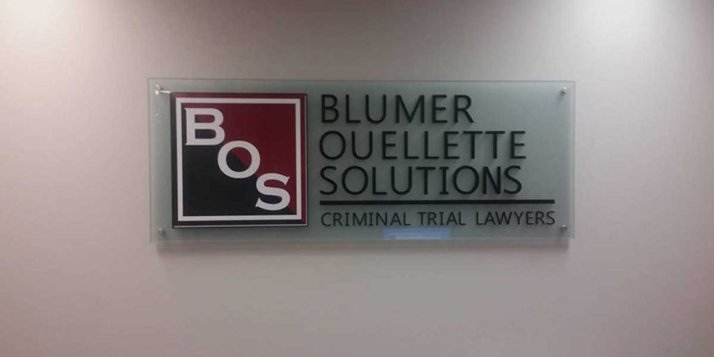 Dimensional logo sign for Blumer Ouellette Solutions, Calgary