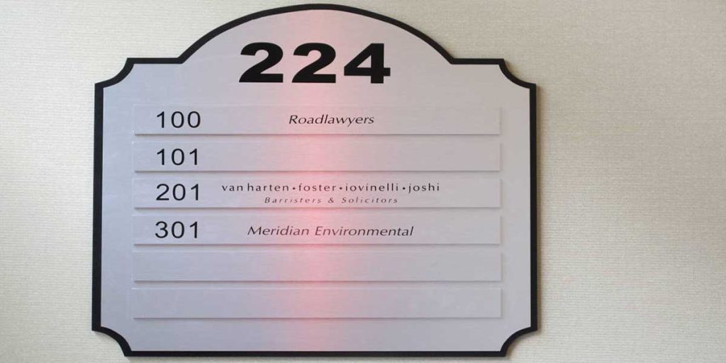 Office suite sign made by Summit Signs and Design