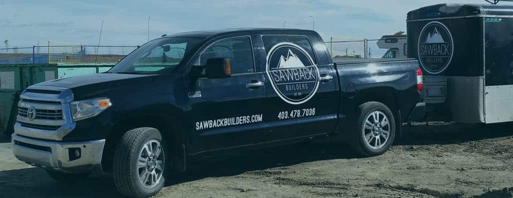 Truck wrap for Sawback Builders, Calgary
