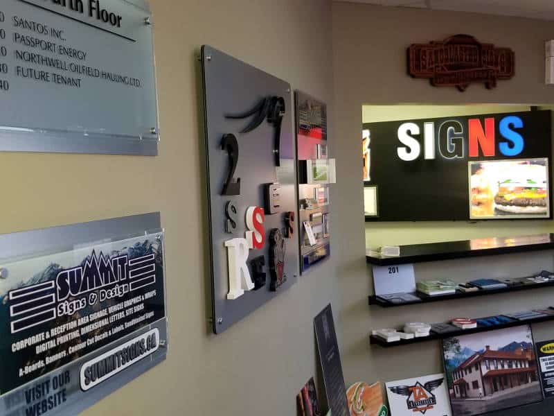 Summit Signs and Design showroom, SE Calgary