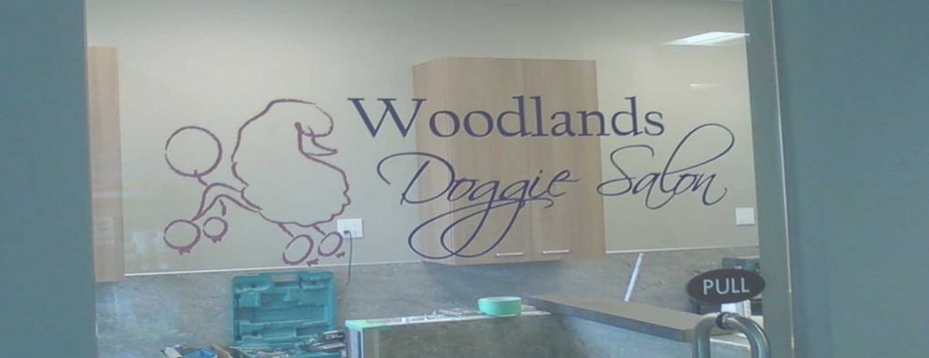 Frosted window vinyl graphics, Calgary