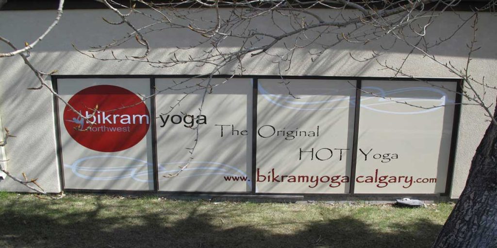 Window graphics on a Calgary storefront