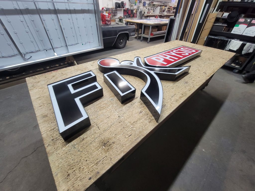 Fix Physio channel letters and logo being built on the Summit Signs shop bench